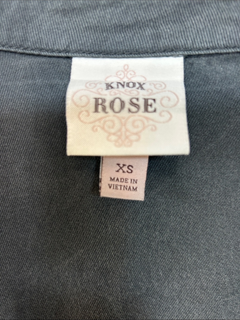 Knox Rose Slate Green Draped Tiered Open-Front Cardigan - Picture 2 of 3